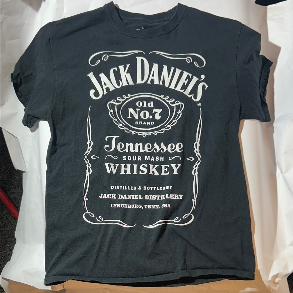 Jack Daniels Old No. 7 Brand Tennessee Whiskey Sour Mash Classic Logo Tee